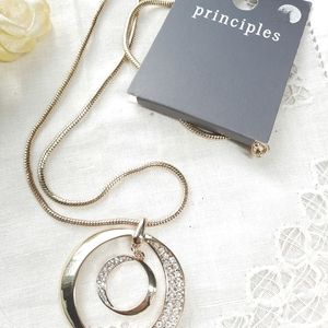 Principles Long Crystal Runway Necklace NWT